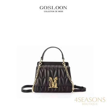Gosloon Women&#39;S Bag Luxury Designer Handbag New Saddle Genuine Leather Famous Brand One Shoulder