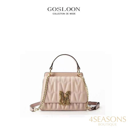 Gosloon Women&#39;S Bag Luxury Designer Handbag New Saddle Genuine Leather Famous Brand One Shoulder