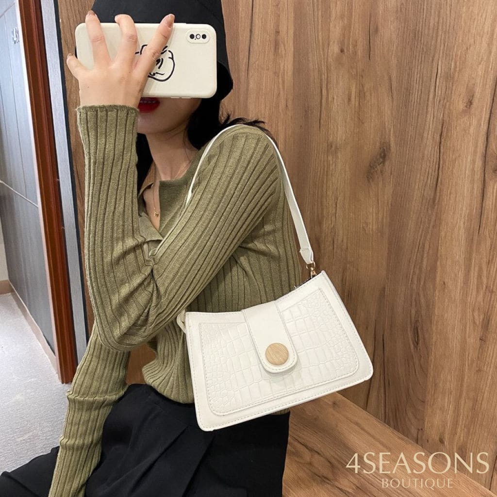 New Crocodile Pattern Rectangular Ladies Handbag Chain Small Shoulder Bag Fashion Design Leather