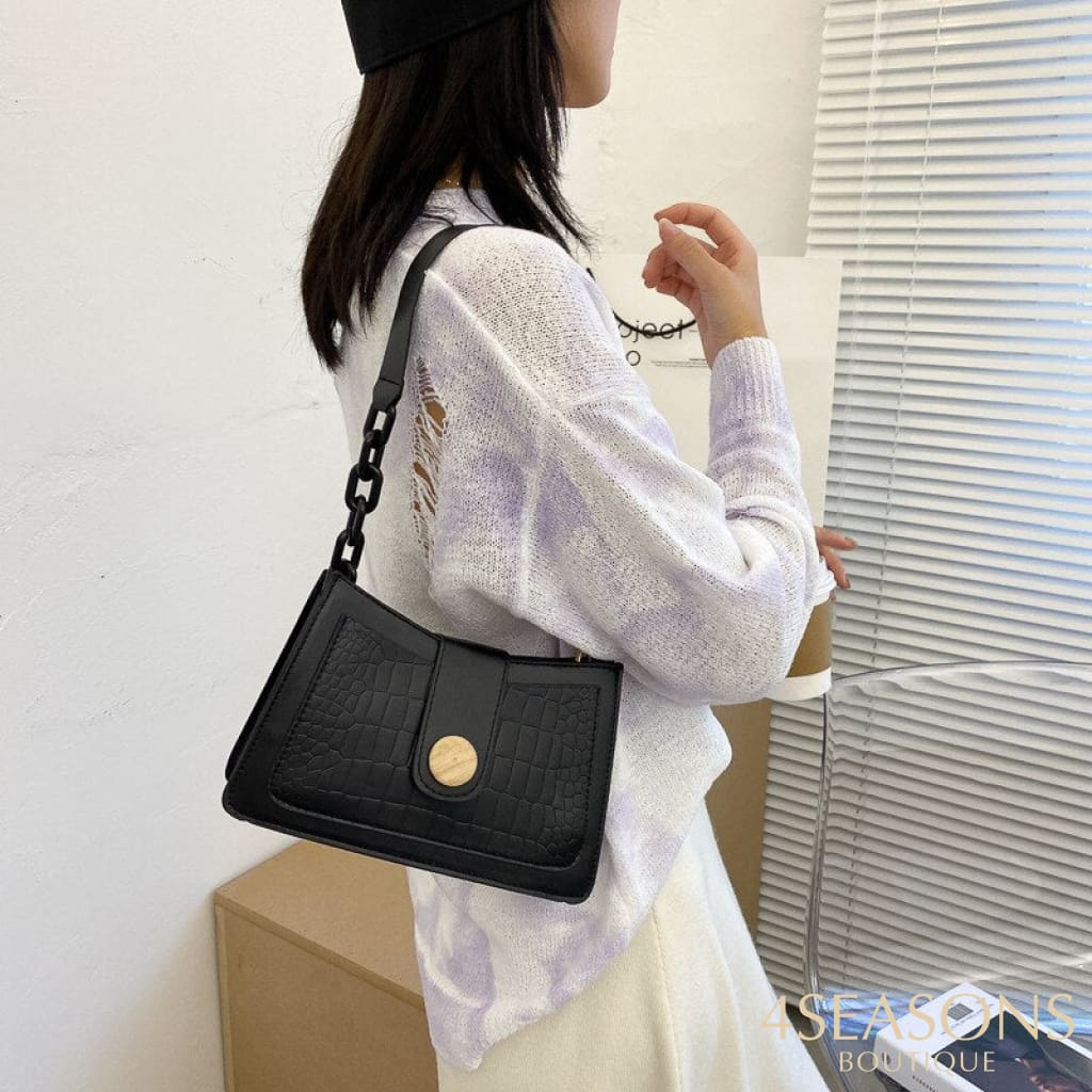 New Crocodile Pattern Rectangular Ladies Handbag Chain Small Shoulder Bag Fashion Design Leather