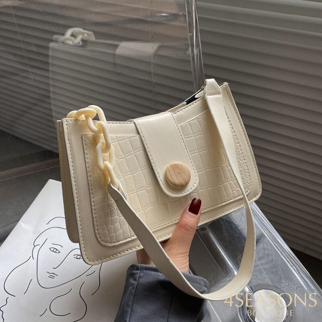 New Crocodile Pattern Rectangular Ladies Handbag Chain Small Shoulder Bag Fashion Design Leather
