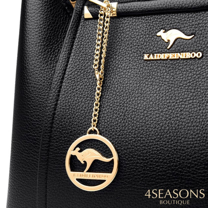 Women Soft Leather Handbags Luxury Designer 3 Layers Shoulder Crossbody Bags Ladies Large Capacity
