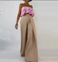 khaki with pink