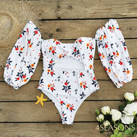 White Floral Swimsuit
