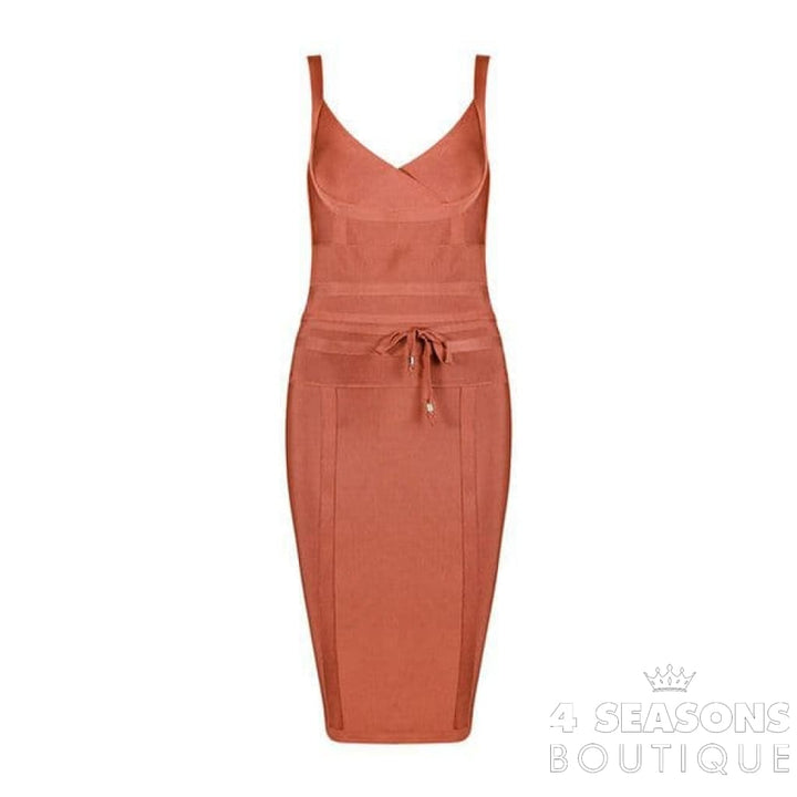 Willbenice Pink Red Sexy Rayon Bodycon Spaghetti Straps Bandage Dresses For Women 2022 Belt Sashes