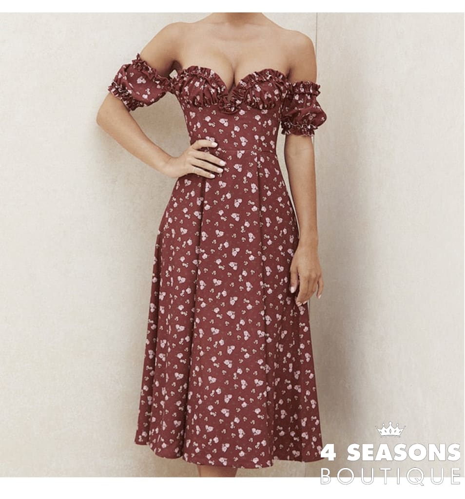 Vintage Solid Button Midi Dress Sexy Party Club Bodycon Strapless High Split Dresses Women Spring